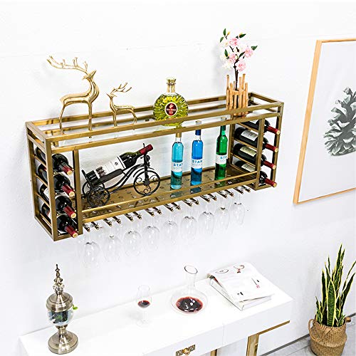 L.HPT Weinregal Wand Edelstahl, Weinflaschenhalter Metall Weinglasständer Edelstahl Weinkühler Becherständer Einfacher Stil Dekorationsregal Für Bars, Restaurants, Küchen