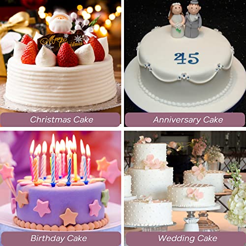 Herogo 8'' X 3'' Cake Pans Set Of 2, Stainless Steel Deep 8 Inch Round Baking Pan, For Layer Birthday Wedding Christmas Cake Pan, Mirror Finish & Healthy, Deep Side & Oven Safe #TOP7