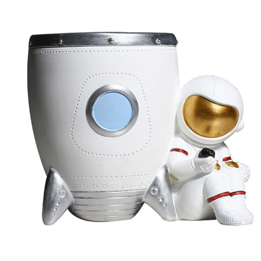 Boîte à pinceaux astronaute design nordique en résine pour décoration épurée