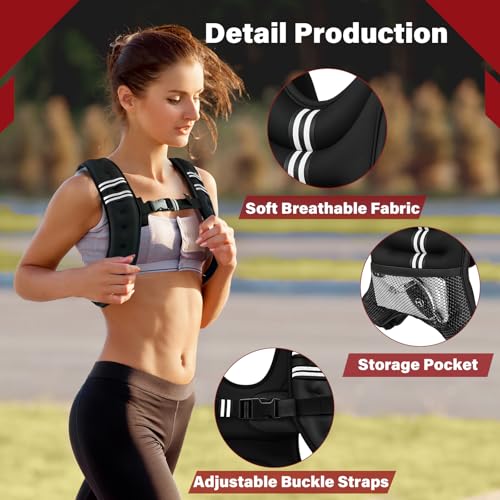 Image of Weighted Vest 6LB | 35LBS - Body Weight Vests Adjustable with Ironsand /Iron Block, for Walking, Strength Training, Running, Jogging, Functional Training, Bodyweight Training,for Man and Women