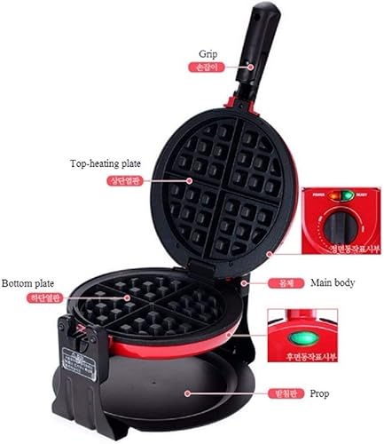 Miniatura 2 de Máquina de gofres Waffles Máquina de gofres gofrera belga Waffles ROJO. 220V, 900W