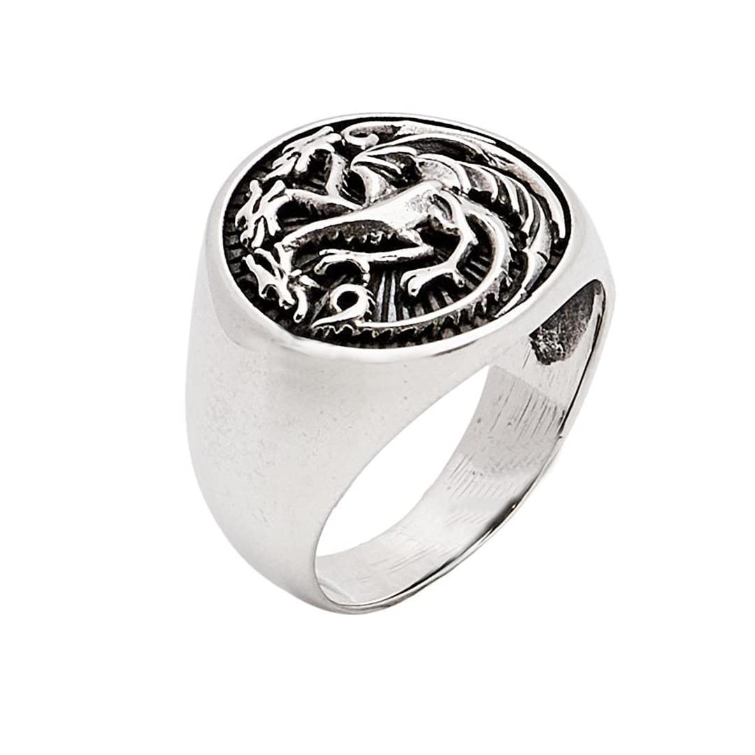 Treasure Bay Anillo nórdico vikingo de dragón para hombre, anillo nórdico de plata de ley 925