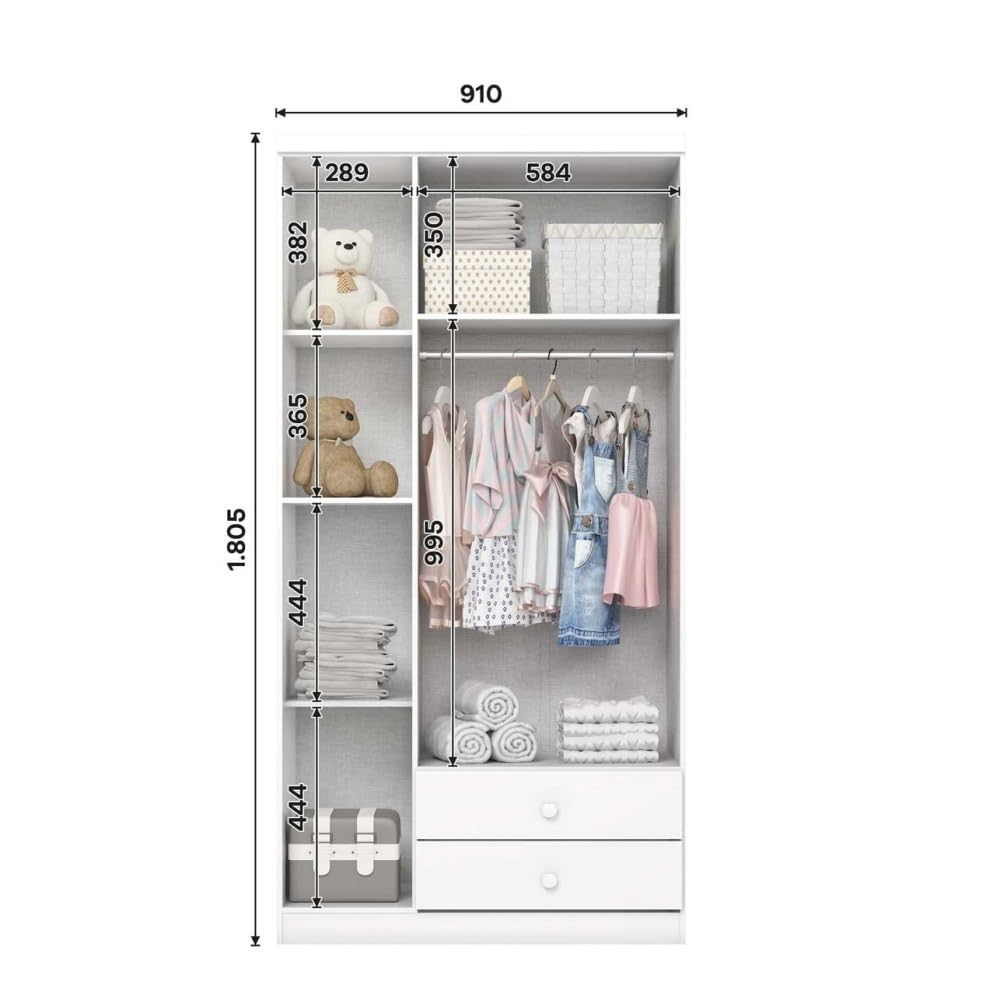 Armoire Enfant Mint - Naturel/Blanc