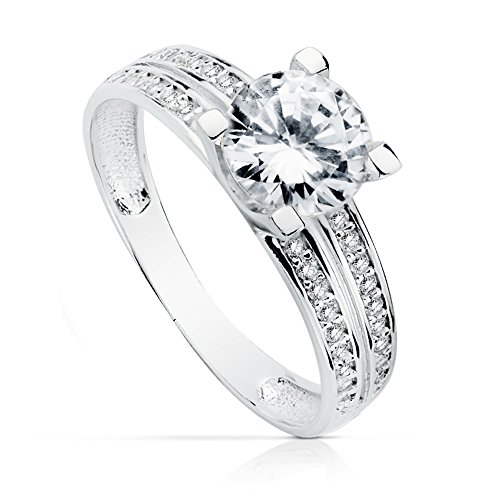 Solitario Oro Blanco 18 kilates Oriana