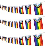 ZXvZYT Progress Rainbow Pride Flags Banner String,Small Mini Rainbow Gay LGBT Pennant Flag For Rainb