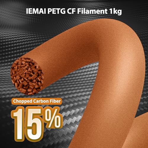 Image of IEMAI Carbon Fiber PETG Filament 1.75mm Matte Orange 1KG, PETG-CF 3D Printer Filament with Dimensional Stability & Low Warpage, High Stiffness, Heat Resistant, Easy Print