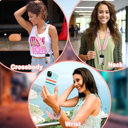 Image of XANGNIER Clip and Go Strap for Phone with Wallet Crossbody, Phone Strap with Zippered Wallet, Adjustable Anti Theft Cellphone Lanyard for Women, Cellphone Chain Accessories,Multicolor 19