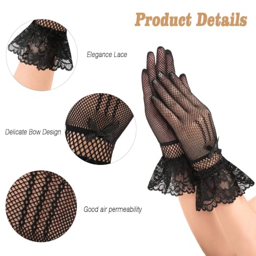 Avidlove Lace Gloves Women Tea Party Vintage Elegant Mitten Mesh Gloves - image 7