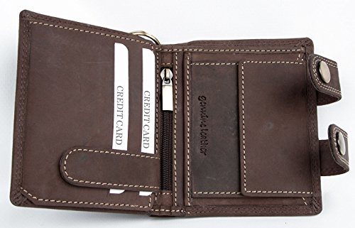 FLW Biker's Pocket Sized Genuine Leather Wallet with 20 Inch Long Chain to Hang2