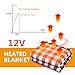 JoyTutus Car Heated Blanket, 12V Fleece Electric Car Blanket, Emergency Heating Throw Blanket Plugs in Cigarette Lighter, Heated Travel Blanket Warm Safe Winter for Car Vehicle SUV RV, 59
