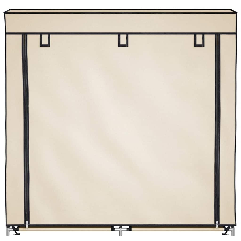 Armario de zapatos genérico 5 estantes funda no tejida crema 115x28x110 cm, rango de zapatos ligero con cremallera para 10 pares