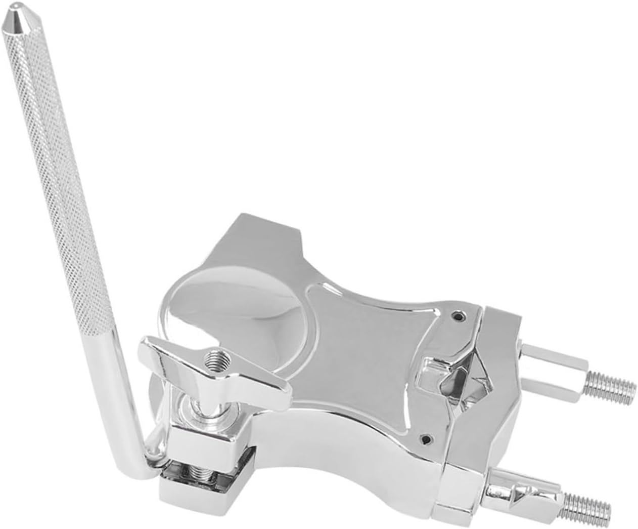Alloy Drum Clamp with Rotatable Rod Adjustable Melodic Tom and Cowbell Holder Expansion Clip Percussion Instrument Mount Compatible with Various Drum Stands
