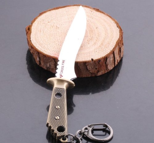 Cross Fire Knife Keychain Pendant Alloy Model Props
