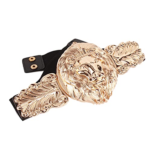 Elastic Belt with Gold Metal Buckle Waistband Belt for Women Dress3