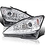 Spec-D Tuning SMD LED Signal Chrome Housing Clear Lens Projector Headlights Compatible with 2006-2009 Lexus IS250 IS350. Left + Right Pair Headlamps Assembly