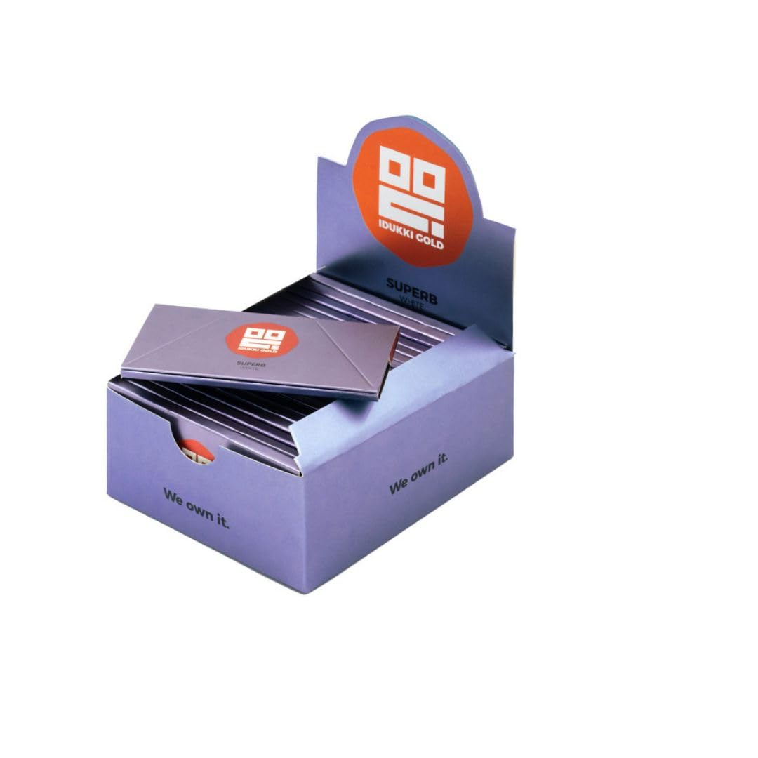 IDUKKI GOLD Superb White Rolling Paper With Roach Tips Natural Bleached White Paper 32 Papers 32 Roach, Pack Of 6 4