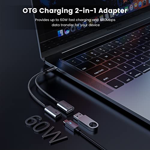 Image of MOGOOD USB C OTG Adapter with 60W PD Fast Charge and Data Transfer for Steam Deck, Galaxy S22, Switch, Google Chromecast with Google TV, Pi-KVM, 3D Printer, Octa4a, Pixel4 XL