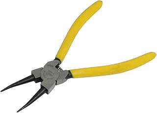 Aexit Hand Tool Pliers Yellow Handle Internal Straight Circlip Snap-Ring Pliers Plier 7