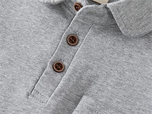 Toddler Baby Boys Polo Shirts Classic Short Sleeve Button Up T-Shirt Casual Tee Tops with one Pocket Summer Clothes4