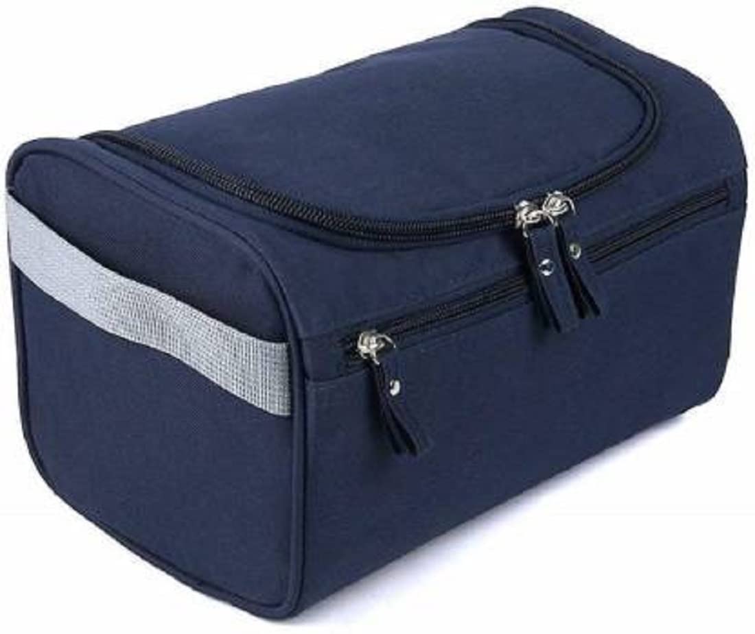 MAAUVTOR Hanging Travel Toiletry Bag, Waterproof Dopp Kit for Shaving Makeup Accessories, Men Cosmetic Organizer with Large Capacity, for Gym, Camping (Blue)