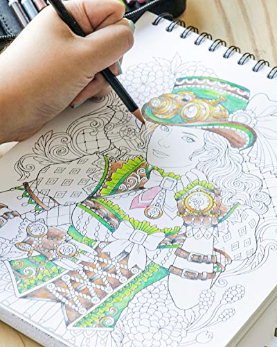ColorIt Colorful World of Steampunk Adult Coloring Book - 50 Single-Sided Designs, Thick Smooth Paper, Lay Flat Hardback Covers, Spiral Bound, USA Printed, Steampunk-Inspired Pages to Color - Thumbnail 6