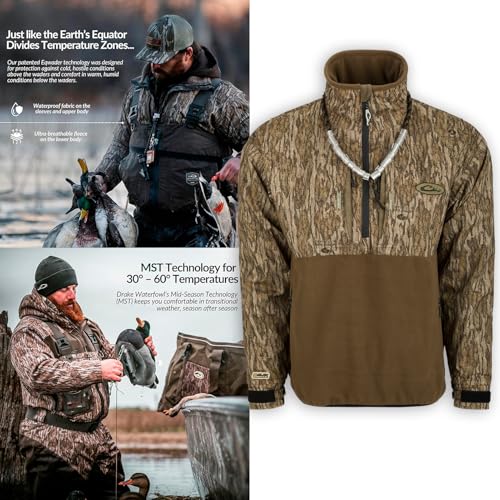 Drake Waterfowl Guardian Flex Fleece Eqwader 1/4 Zip Bottomland 3Xlarge4