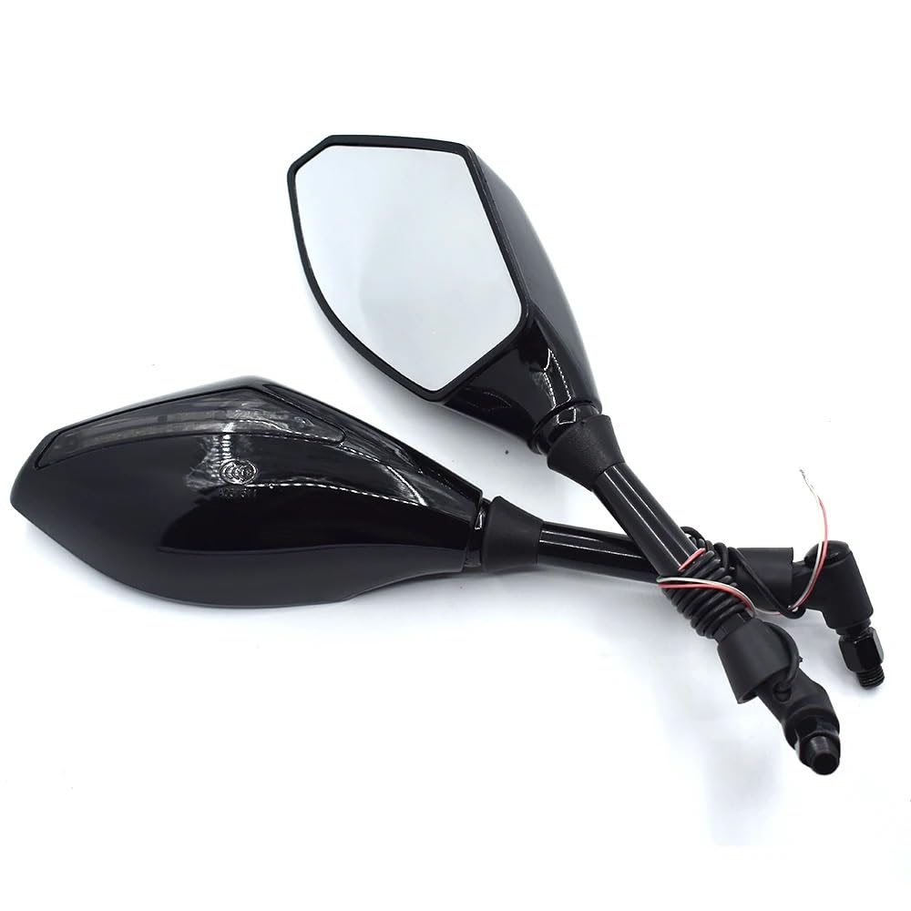 Motocyklowe Lusterka Wsteczne Moto Lusterko końców Pasuje Do MV Agusta 910R 989R 920 990 1078RR 1090 Uniwersalne 10mm Lusterka Wsteczne Motocykla Ze Zintegrowanym Kierunkowskazem(Snake skin)