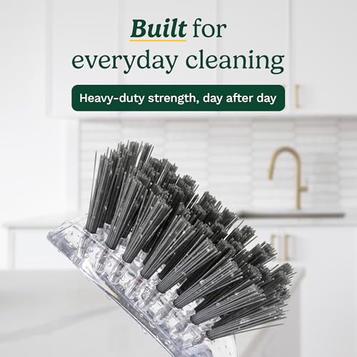 Image of Cuisinart Dish Brush with Handle 2 Pack - Kitchen Scrub Brush for Dishes, Pots & Pans, Non-Scratch Dish Scrubber, Firm Bristles for Sink & Cookware, Comfortable Grip for Everyday Cleaning
