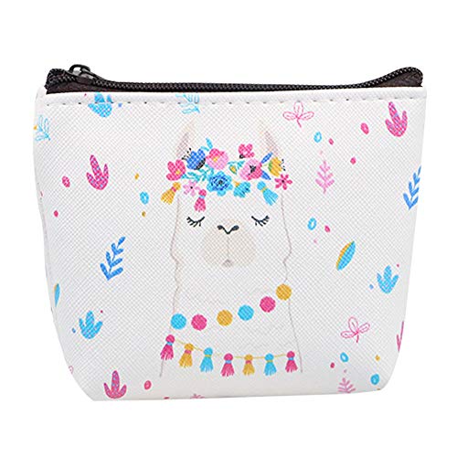 Hacoly Zipper Geldbörse Münzen Kleine Geldbörsen Tasche Portemonnaie Mädchen Alpaka Wallet Card Case Geldtasche Mobiltelefon Aufbewahrungsbeutel Mini Kosmetik Beutel-Wei? 2