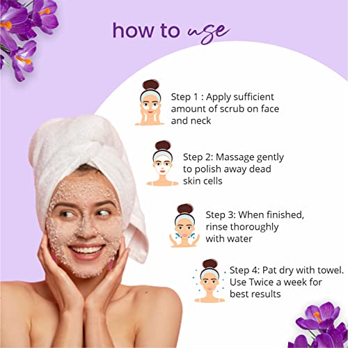 Image of Globus Naturals Ayurvedic Kumkumadi Skin Lightening Face Scrub, Enriched with Walnut & Lotus Extract, Chemical Free, Cruelty Free, Suitable For All Skin Types, 100 ml, Pack Of 2