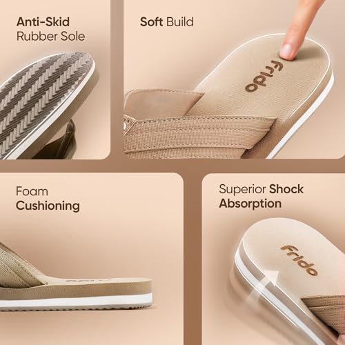 Image of Frido Cloud Comfort Slippers for Women & Men | Available in 2 Options- Arch Support & Without Arch |Orthopedic Soft Home Chappal Unisex Slipper, House Slipper with Anti-Skid Sole for Home Use & Casual