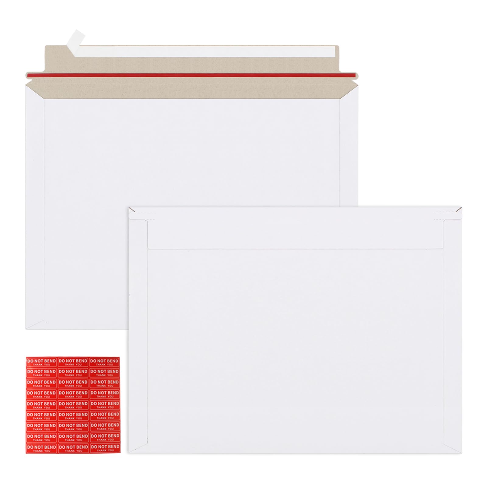 ZMYBCPACK50 Pack 10x13.5 inch Rigid Mailer Self Seal Photo Document Mailers Stay Flat White Cardboard Envelopes White Photography Mailers for Papers,Photos, Document