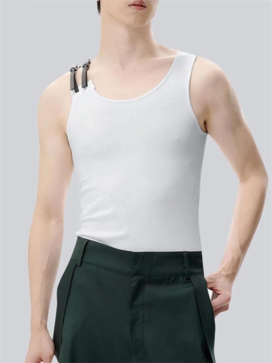 Men Tank Tops Cotton Sleeveless Slim Fit Hip Hop Casual Fitness Vest