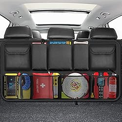 ZOVHYYA Bolsas Organizador Maletero Coche 9 Pocket, de Malla, con 3 Correas de Ajuste para SUV y Muchos Vehículos