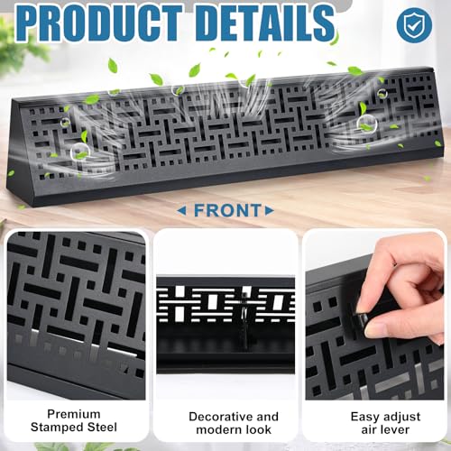 Landhoow 2 Pcs 24 Inch Baseboard Register Vent, Black Baseboard Diffusers by Landhoow - Used condition - Image 3