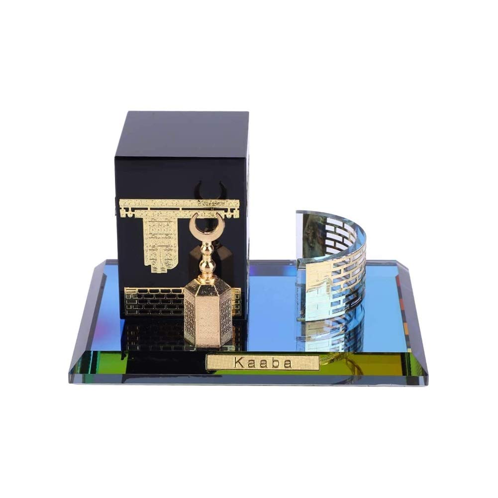 Maquette 3D Kaaba Dorée En Cristal – Mosquée Porte-parfum, Décoration De Bureau Et Cadeau Musulman