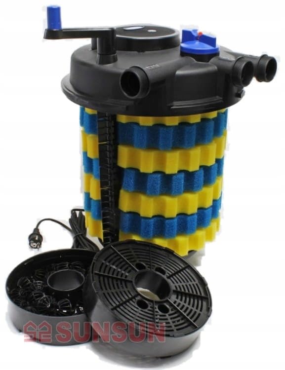 Image of Sunsun Aquarium Pond CPF Series Pond Filter Water Pressure uv Filter koi Fish Pond Filter System(Pump not Included) (CPF- 15000 (18W - 10000L /H))