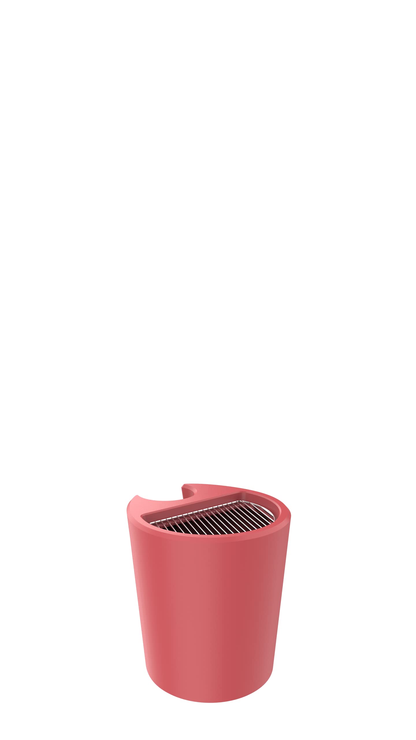 Arkema Design D200 Polyethylen-Korb mit Metallgitter Oben, rot