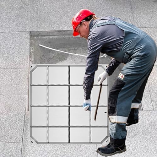 Coperchio e Telaio per pozzetto di ispezione Incassato in Acciaio Inox per vialetto - Coperchio Invisibile per Camera di ispezione, Misure da 24 a 40 Pollici, Confezione da 4 (38 p