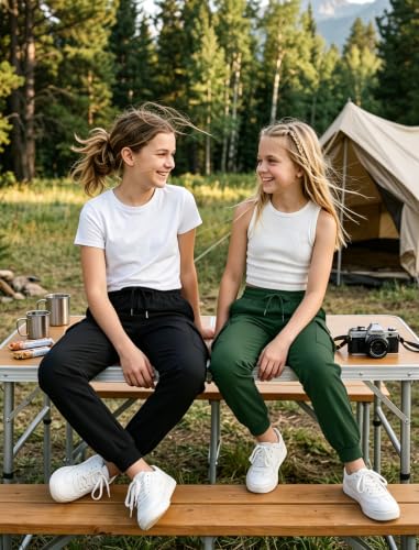 Image of EXARUS Girls Hiking Cargo Pants Joggers Teen Quick Dry Lightweight Slim Fit