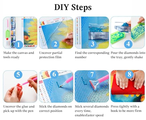Image of JAKI 4 Pack Diamond Art for Adults-Cartoon Diamond Painting Kits for Adults Beginners,DIY 5D Full Drill Art Perfect for Gift Home Wall Decor(12x16inch)