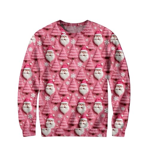 Ugly Christmas Sweater for Mens Pullover Long Sleeve CrewNeck Comfortable Xmas Graphic Sweatshirts