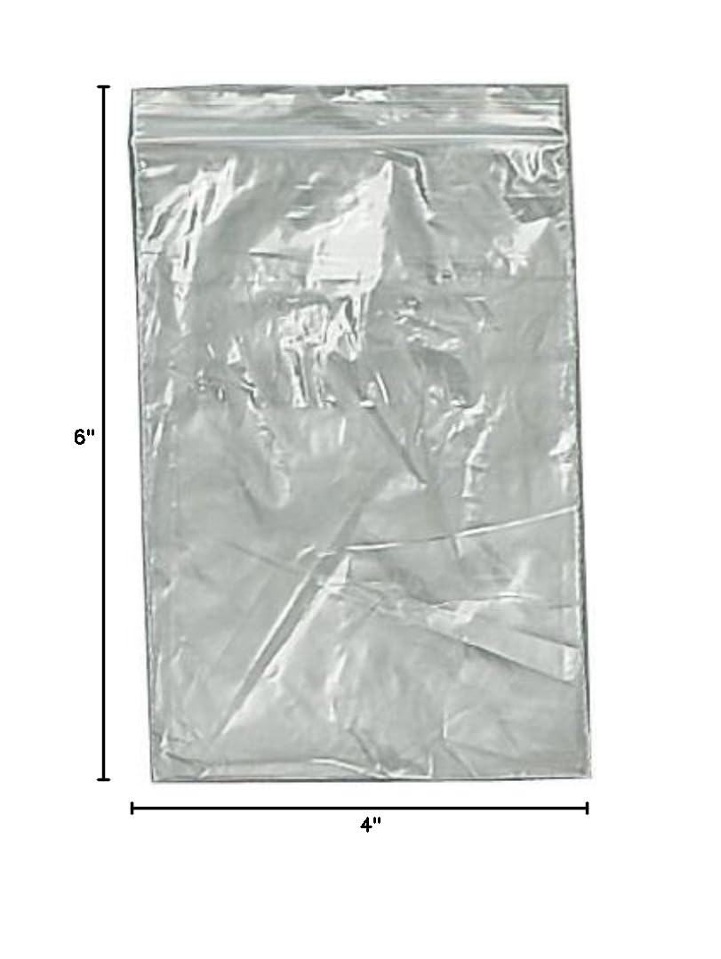 HAWK 1000 Count Plastic Resealable Bags | 4" x 6" (10.2 cm x 15.2 cm) | Robust 2.5 mil Thickness | 1 Side at 1.25 mil | Multipurpose Storage Solution | Durable & Reusable
