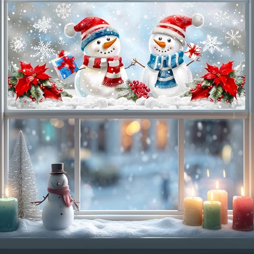 Vinilo decorativo navideño con muñeco de nieve de 39.3 x 17.7 pulgadas miniatura 5