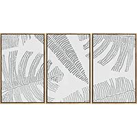 SIGNWIN Framed Canvas Wall Art Tropical Leaves Abstract Patterns Digital Art Modern Art Contemporary Relax/Calm Black and White for Living Room, Bedroom, Office - 16