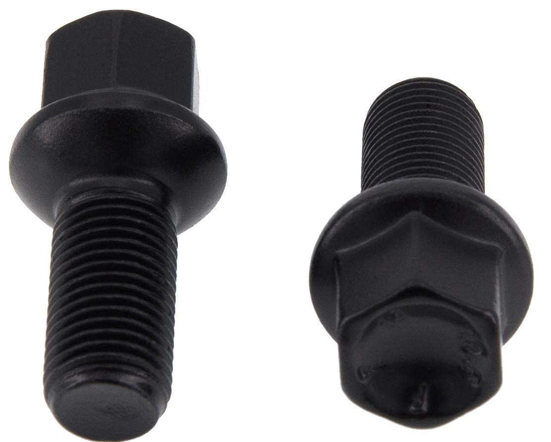levando 20 sztuk śrub do kół M14 x 1,5 35 mm długość trzonu R14 D = 28 mm SW17 – zestaw sworzni kół z 20 śrubami do kół w jakości OE, do felg aluminiowych i wymiany opon, kolor czarny