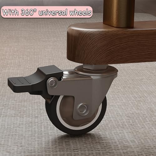 Soporte móvil para TV de madera sólida con ruedas miniatura 3