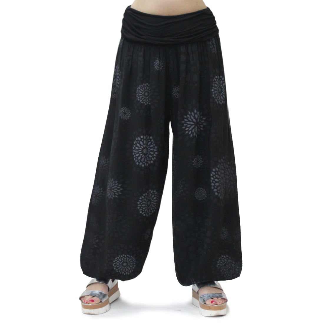 GLAMEXX24 Pantaloni Donna Harem Comodi Sciolto Leggeri Pantaloni Estivi Donna Leggeri Pantaloni con Tasche Freschi per Casa Tempo Libero e Sport Yoga Jogging Danza Pilates, M-L, XL-3XL