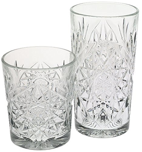 Libbey Hobstar 8-Piece Beverage Set,12 Ounce Double Old Fashioned & 16 Ounce Cooler Glasses