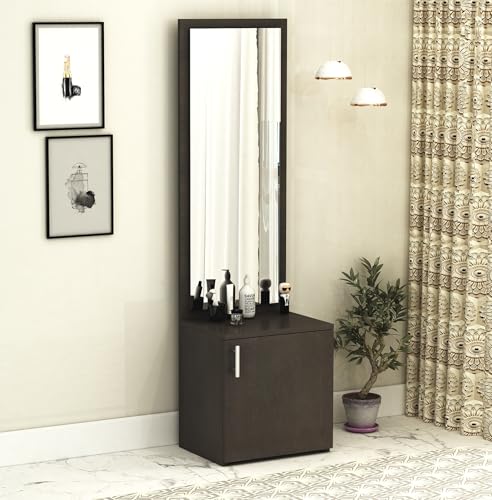Image of DesignFit Engineered Wood Dressing Table with Mirror Dressing Table with Storage Vanity Table for Bedroom Living Room Home - Wenge Finish